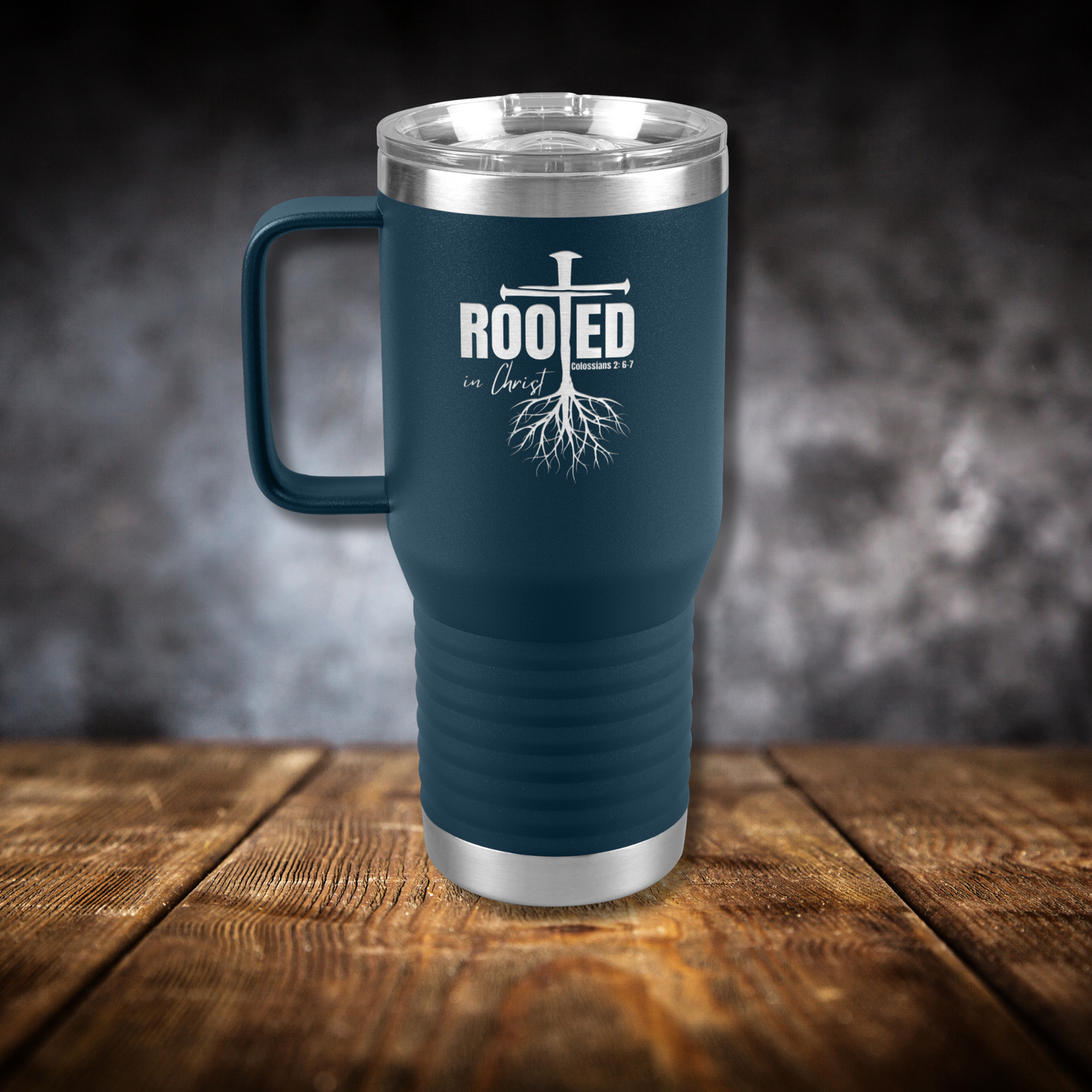 Rooted in Christ 20oz. Tumbler with Handle