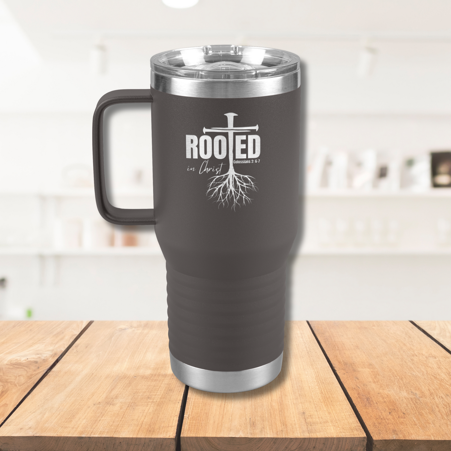 Rooted in Christ 20oz. Tumbler with Handle