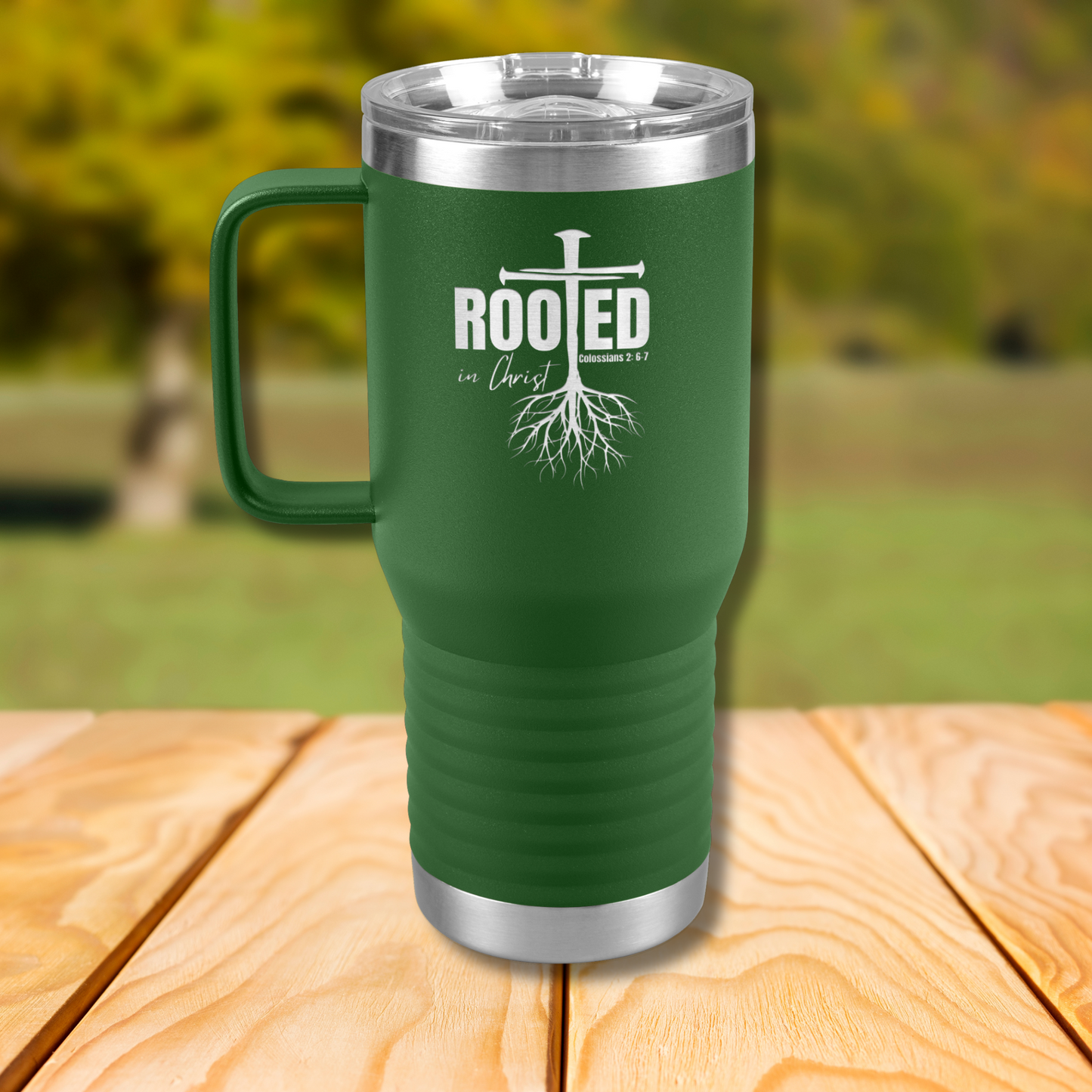 Rooted in Christ 20oz. Tumbler with Handle