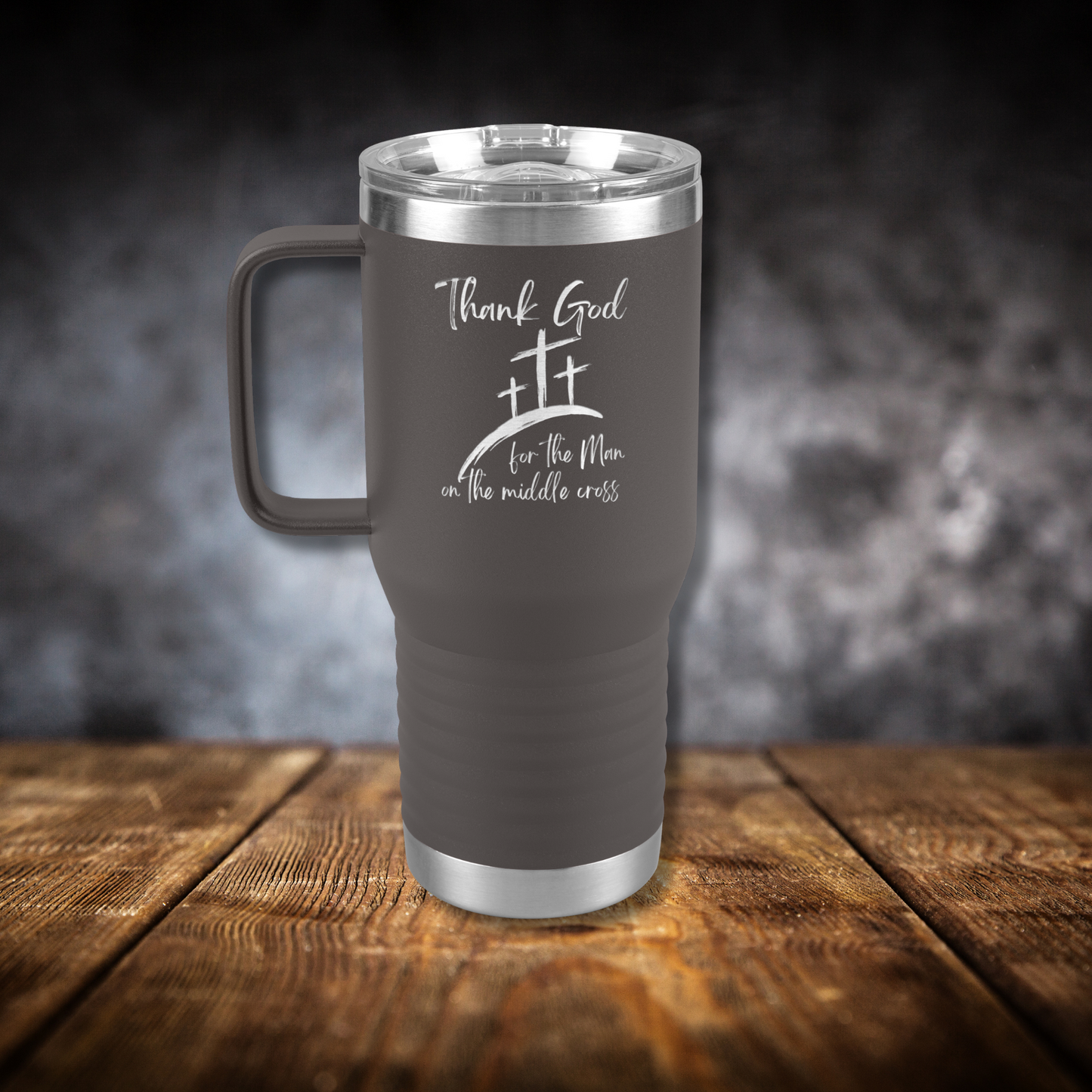 Man on the Middle Cross 20 oz. Tumbler with Handle