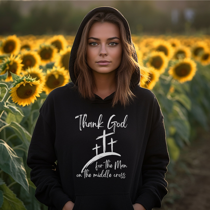 Man on the Middle Cross Hoodie